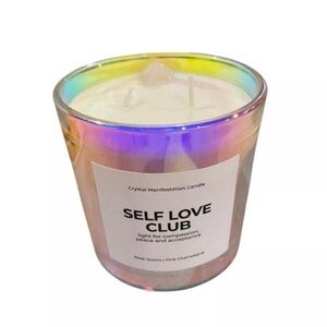 JILL & ALLY SELF LOVE CLUB CANDLE New in Box 14 oz. Rose quartz / pink champagne